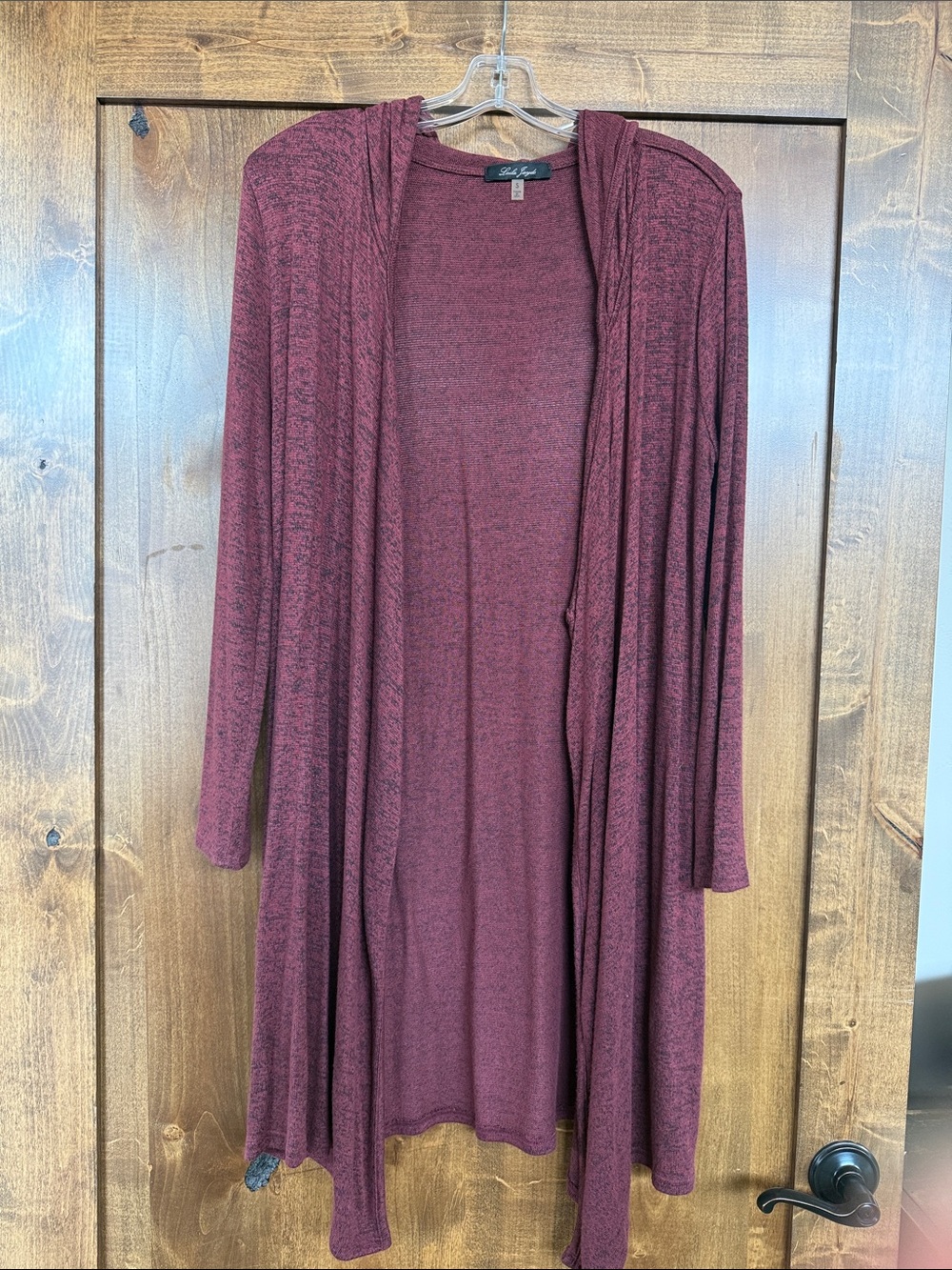 Laila Jayde Open-Front Cardigan - Wine